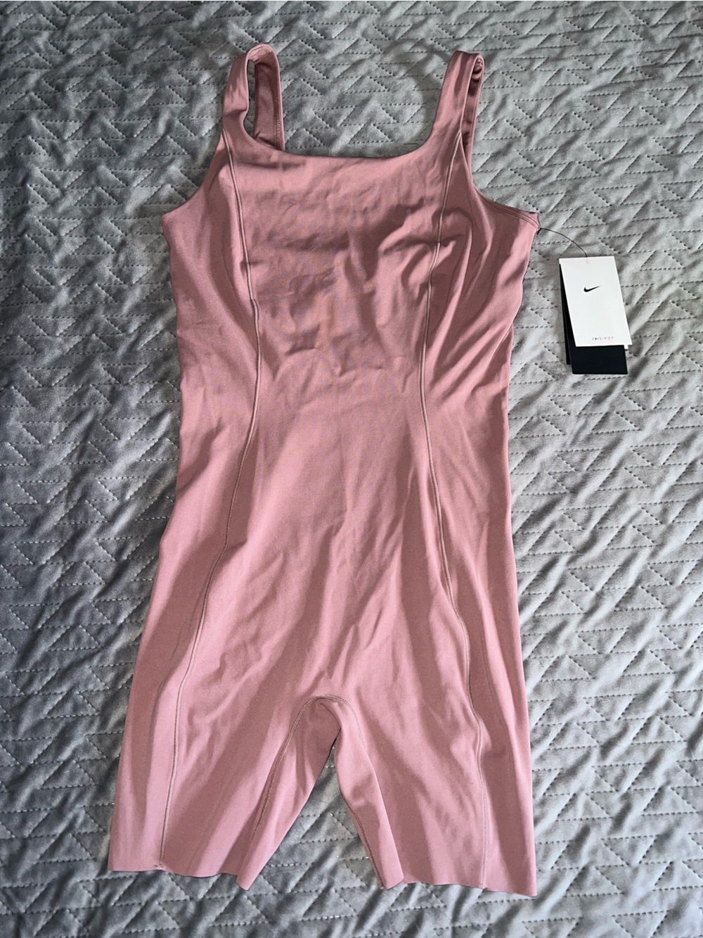 Nike Zenvy Women's Dri-FIT Short Bodysuit Sz M Athleisure Tight Fit Sporty Yoga